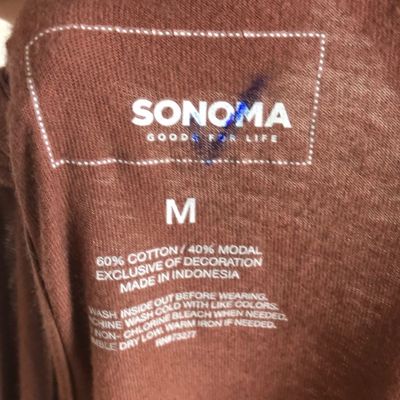 Sonoma Mauve Bohemian Cotton Belle Sleeve Top Medium - Picture 8 of 8